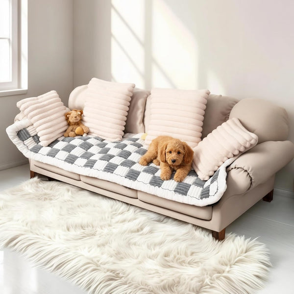 Dog Couch Cover Protector, Couch Covers for Sofa, Velvet Soft, Non Slip, Washable (Grey, 27.6 * 59.1Inch)