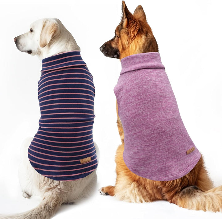 2Pack Dog Sweater Soft Dogs Clothes Warm Dachshund Clothes Turtleneck Pets Coats Dog Sweaters for Small Dogs Girl Pullover Small Pet Sweaters Stretchy Pet Sweatshirt