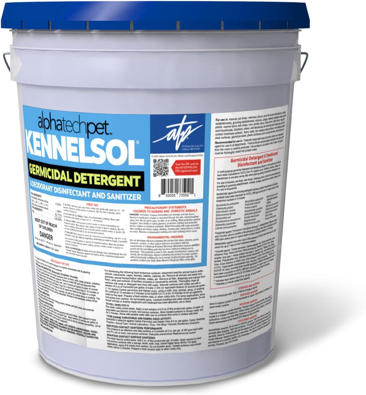 Kennelsol 1-Step Kennel Cleaner - 1 Pint Liquid Disinfectant, Effective against Bacteria and Viruses, Deodorizer Wintergreen Scent by Alpha Tech Pet