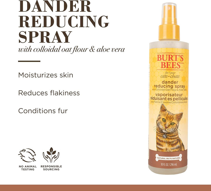for Pets Dander Reducing Cat Spray with Colloidal Oat Flour and Honey - Cat Dander Remover Gives Dry Skin Relief for Cats, Essential Kitten Supplies for Allergy Relief, 10 Fl Oz
