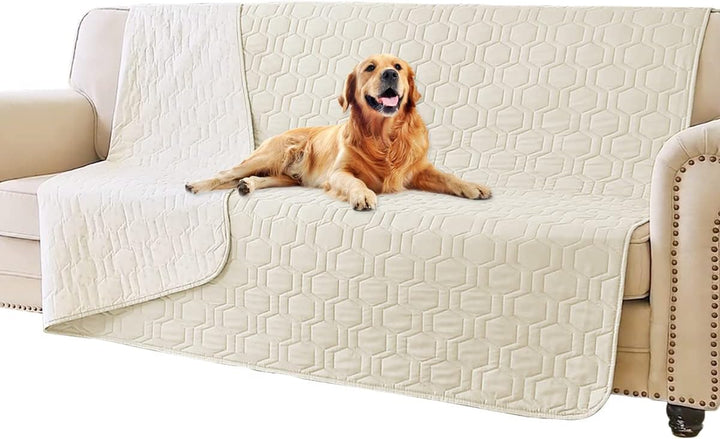 Waterproof and Anti-Slip Dog Bed Cover and Pet Blanket Sofa Pet Bed Mat ，Car Incontinence Mattress Protectors Furniture Couch Cover for Most Cats Dogs, Pets（52X82-Ivory）