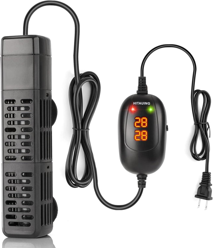 Aquarium Heater, 50W/100W/200W/300W/500W Submersible Fish Tank Heater with Over-Temperature Protection and Automatic Power-Off When Leaving Water for Saltwater and Freshwater