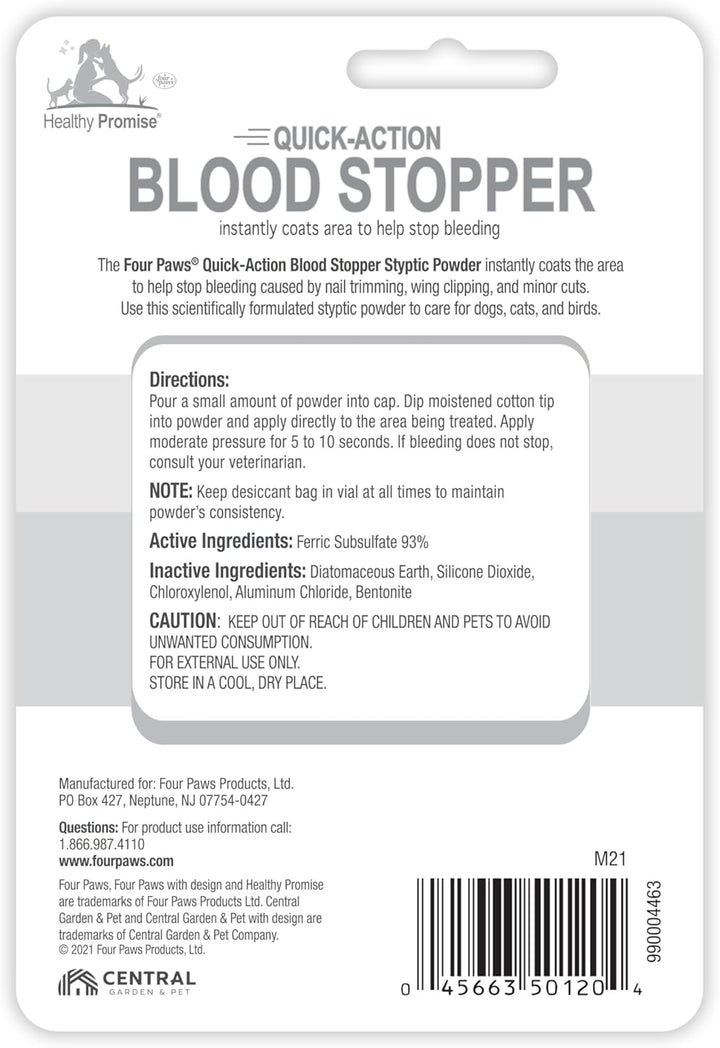 Healthy Promise Quick Action Blood Stopper Styptic Powder for Dogs & Cats, 0.5 Ounces (Pack of 1)