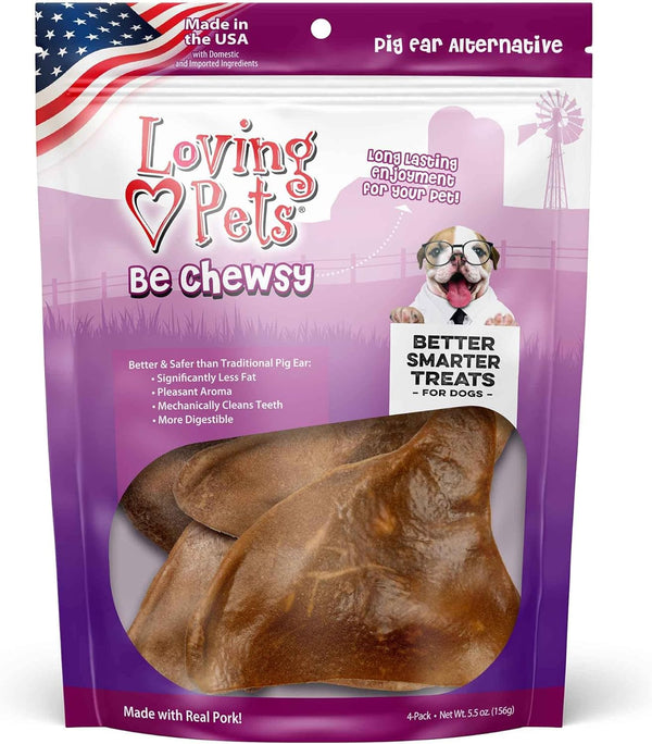 - Be Chewsy Pig Ear Alternative for Dogs Pig Ear Dog Treats for Small, Medium & Large Dogs (4 Pack)