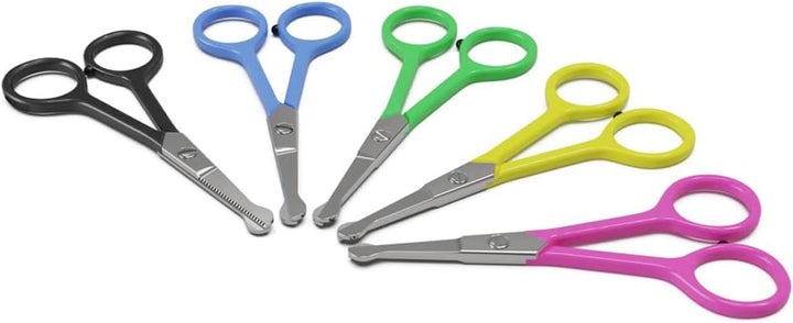 Tiny Trim 4.5" Ball-Tipped Scissor for Dog, Cat and All Pet Grooming - Ear, Nose, Face & Paw - 'S Small Safety Scissor Blue