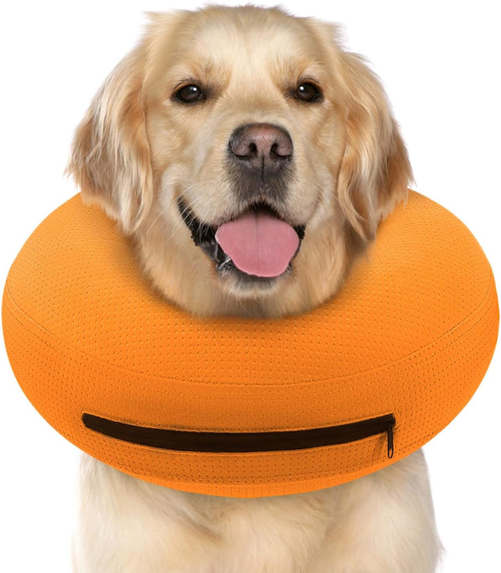 Inflatable Dog Cone Collar Alternative after Surgery, Doggie Neck Donut Collar Recovery Ecollar, Soft Dog Cone for Small Medium Large Dogs