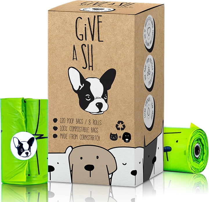 100% Certified Home Compostable Dog Poop Bags - 10% to Charity - ASTM D6400 & EN 13432 Compliant - 240 X Plant Based Compostable Poop Bags (16 Rolls)