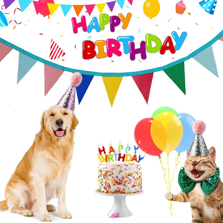 3Pcs Dog Birthday Hat for Pets Party Decoration Supplies， Cat Kitten Headband Hats Charms Grooming Accessories