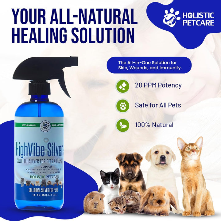 - Colloidal Silver Spray for Dogs, Cats, Horses & Birds - 20 PPM Effective Wound Care, Hot Spot Treatment, Skin Relief & Immune Support - All-Natural Pet Silver Spray (16 Oz)