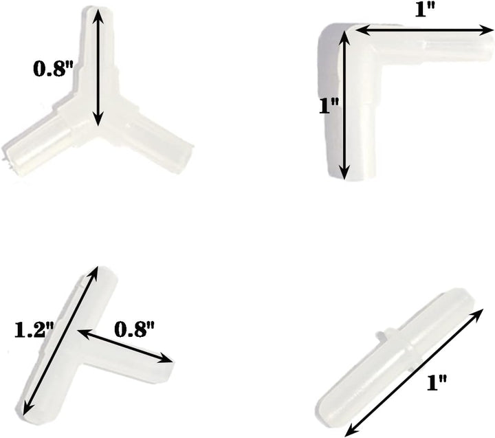 Aquarium Airline Tubing Connector, Fish Tank Air Pump Connector, Plastic, 40Pcs
