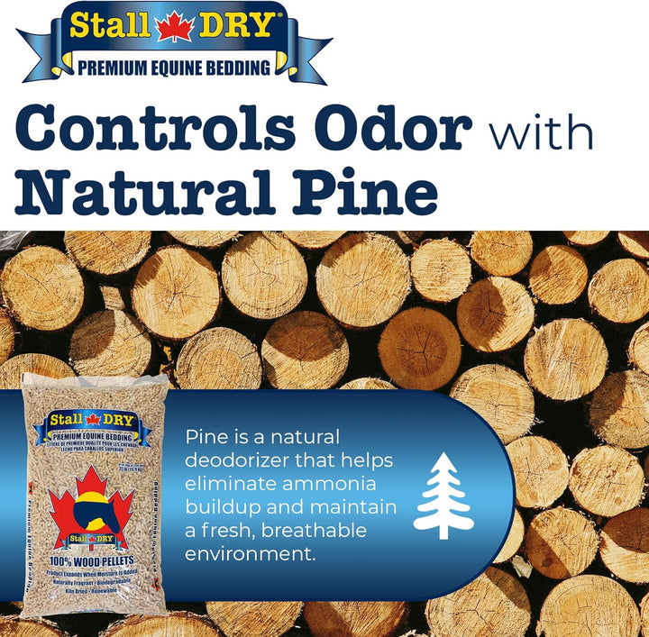 Premium Equine Bedding Pellets, 35Lbs - 100% Natural Kiln-Dried Pine Pellets, Superior Absorption & Odor Control - Eco-Friendly, Biodegradable & Chemical-Free Bedding