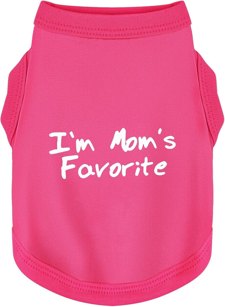 Cozy Sleeveless Canine Wear Dog Clothes, Soft, Lightweight, and Breathable Cotton Dog Shirt with I'M Mom'S Favorite Print.Vest Tank Top Ideal for Small, Medium, and Large Breeds Black M