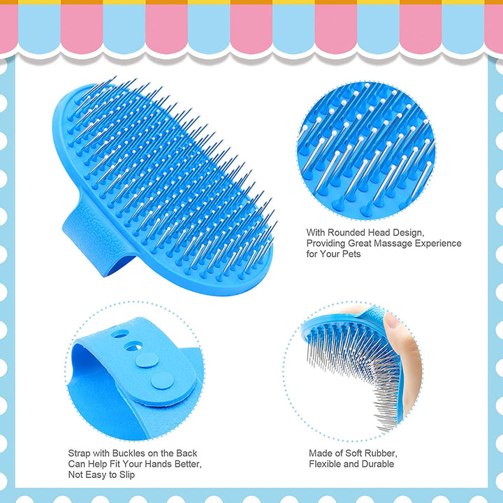 Rabbit Grooming Kit, Rabbit Brush for Shedding with Bunny Nail Clipper, Rabbit Nail Trimmers with Pet Combs for Hamster Guinea Pig Ferret by (6 Pack)