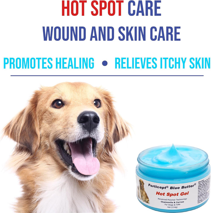 Blue Butter – Hot Spot Treatment for Dogs | Dog Wound Care | Skin Yeast Infections, Ringworm, Cuts, Rashes, First Aid Veterinary Strength Topical Ointment 4Oz