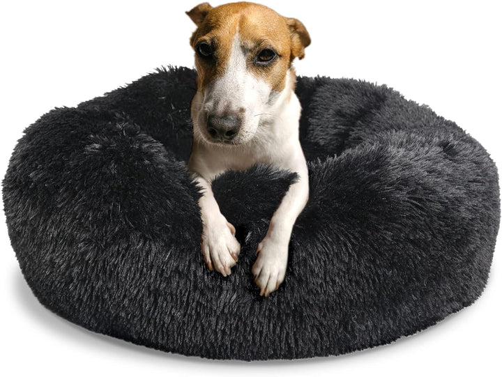 Small Calming Dogs Bed for Small Dogs Anti-Anxiety Machine Washable Fluffy Luxury Anti-Slip Waterproof Mute Base Warming Cozy Soft Pet Puppy round Bed