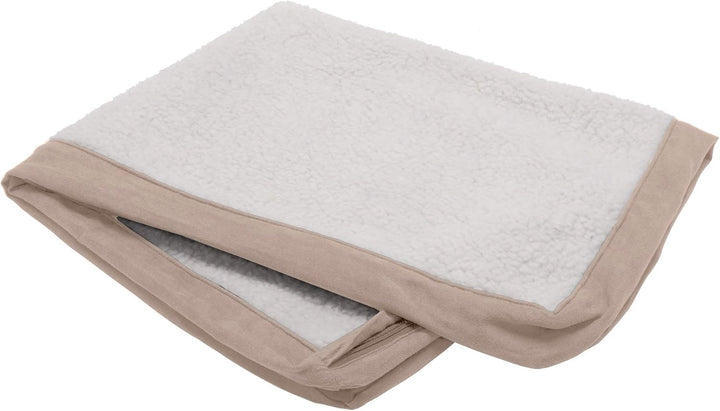 Replacement Dog Bed Cover Water-Resistant Indoor/Outdoor Logo Print Oxford Polycanvas Mattress, Washable - Stone Gray, Large