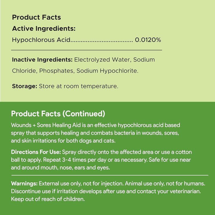 Hypochlorous Acid Spray for Dogs – 4Oz Dog Wound Spray for Cuts, Burns, Sores, Abrasions, and More – Non Toxic and Chemical Free HOCI Wound Care – Made in the USA
