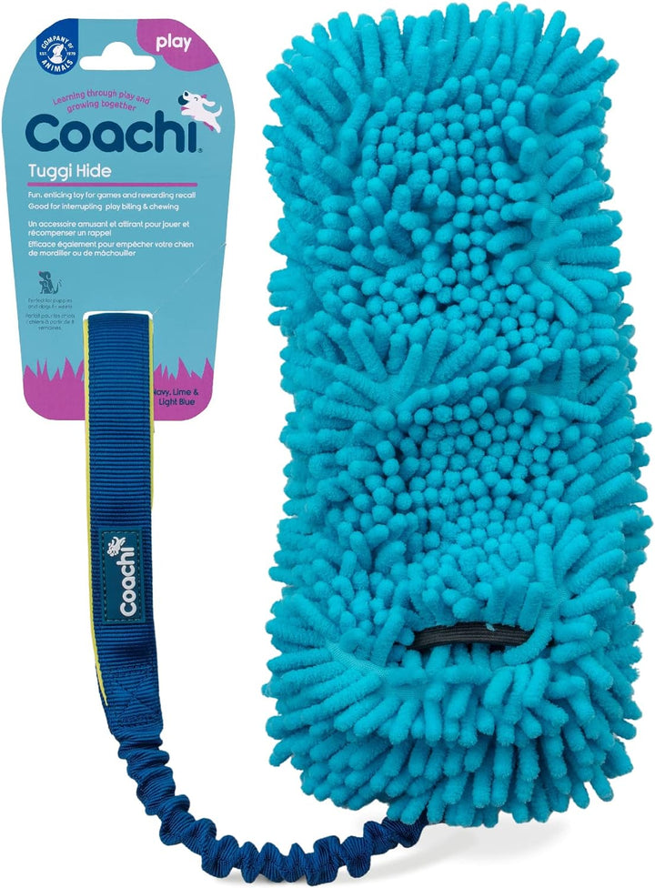 Coachi Tuggi Ball - Interactive Dog Toy for Tug of War & Play. Strong & Comfortable, Stretchy Bungee Handle, Reward Training, Interrupting Biting & Chewing. Ideal for Agility and Suitable for Puppies