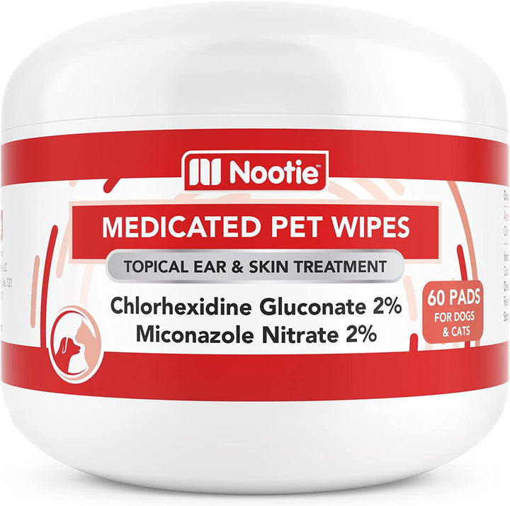 Medicated Dog Wipes, 2% Chlorhexidine and 2% Miconazole Formulated Pet Wipes for Dogs and Cats - 5"X 6" Size XL Wipes - 70 Count - Sold in over 10,000 Vet Clinics and Pet Stores Worldwide