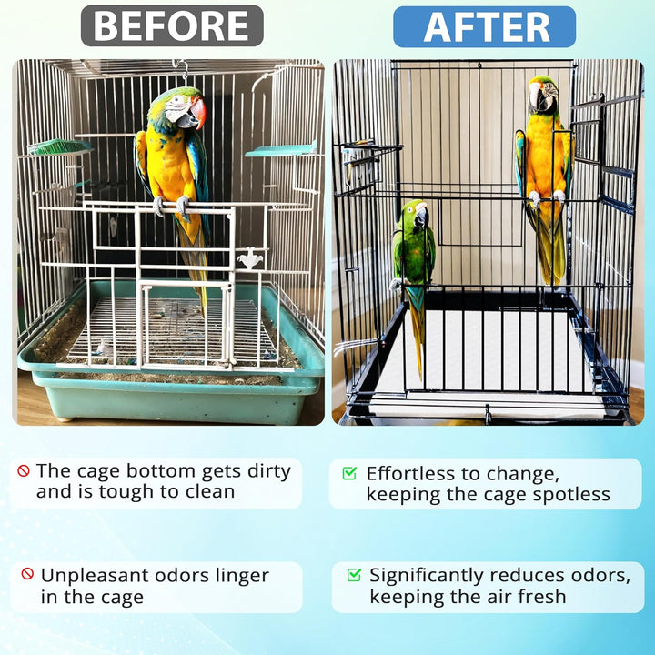 14" X 18" Disposable Bird Cage Liners 50 Units, Super Absorbent, Parakeets, Cockatiels, Doves, Canaries, Parrots
