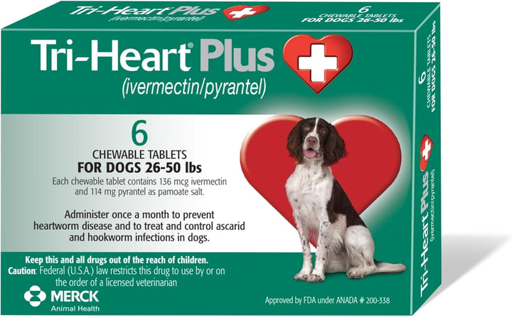 Chewable Tablet for Dogs, up to 25 Lbs (Blue Box), 6 Chewable Tablets, 6-Month Supply