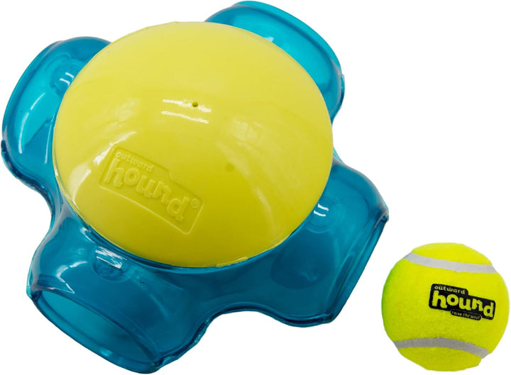 Squeaker Ballz 4-Pack Tennis Ball Dog Toys with Squeaker, Interactive Fetch Play for Pets under 50 Lbs, Training Balls for Indoor & Outdoor Exercise, Medium, 2.5-Inch