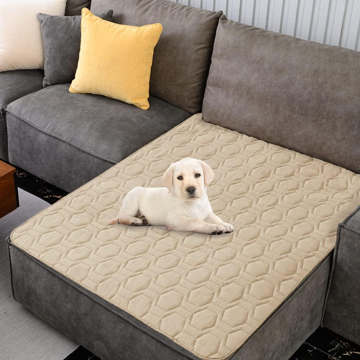 Waterproof and Anti-Slip Dog Bed Cover and Pet Blanket Sofa Pet Bed Mat ，Car Incontinence Mattress Protectors Furniture Couch Cover for Most Cats Dogs, Pets（52X82-Ivory）