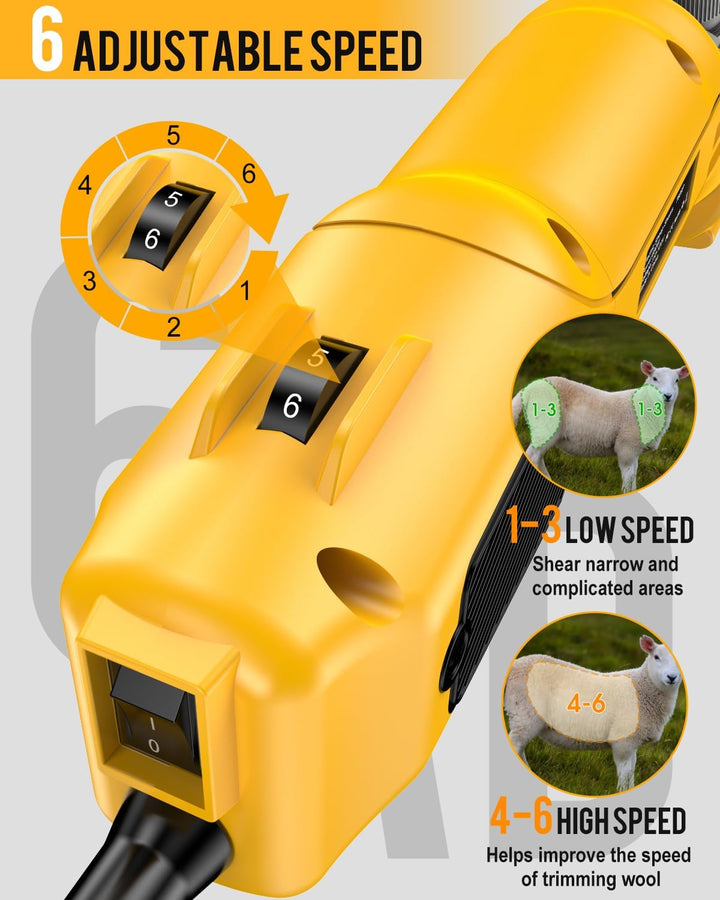 Sheep Shears, 600W Heavy Duty Professional Electric Sheep Clippers, Livestock Haircut for Grooming Sheep Horses Alpacas Goats Thick Animals