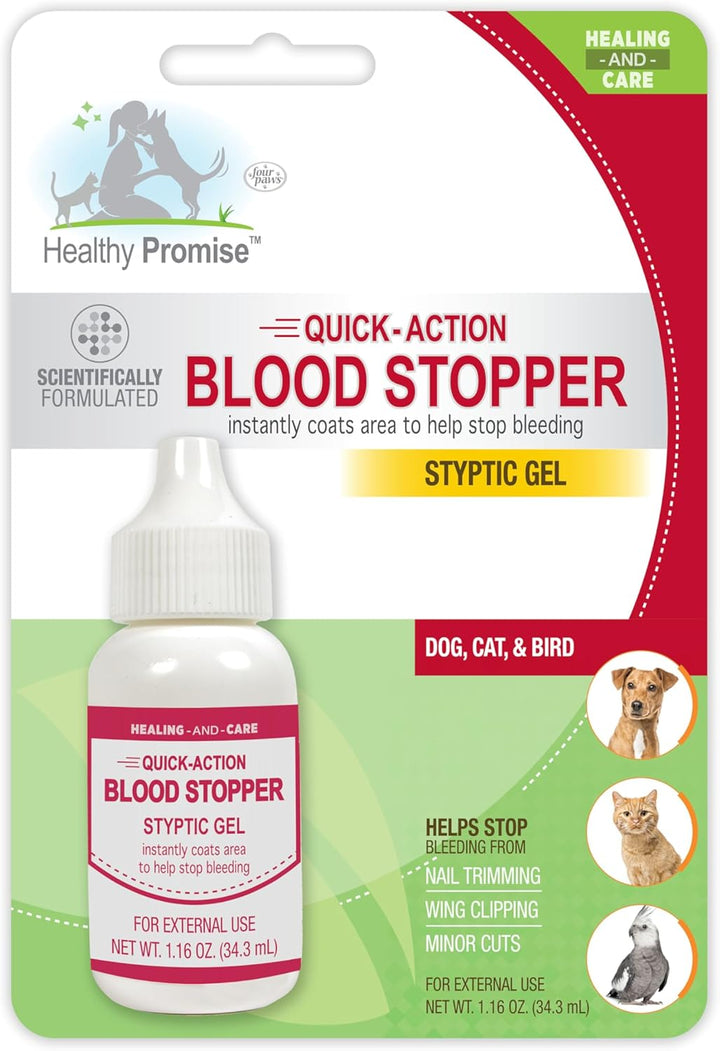 Healthy Promise Quick Action Blood Stopper Styptic Gel for Dogs & Cats, 1.16 Oz.
