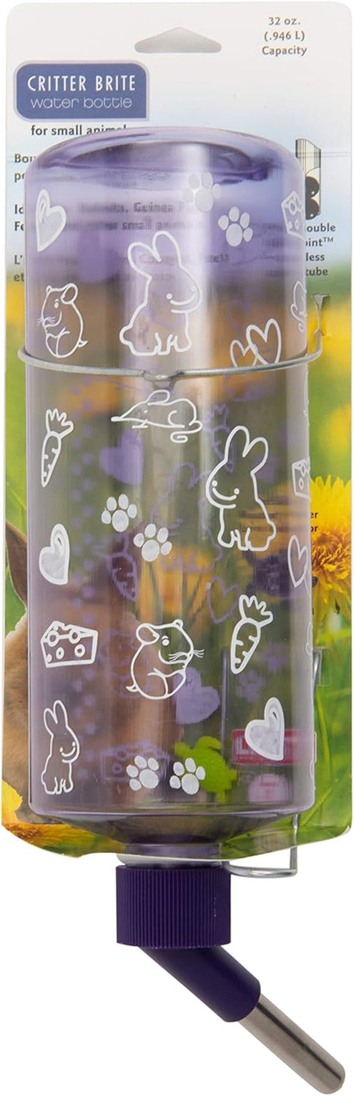 Weather Resistant Cage Water Bottles for Rabbits, Ferrets, Guinea Pigs Hamsters and Other Small Animals. (8-Ounce)