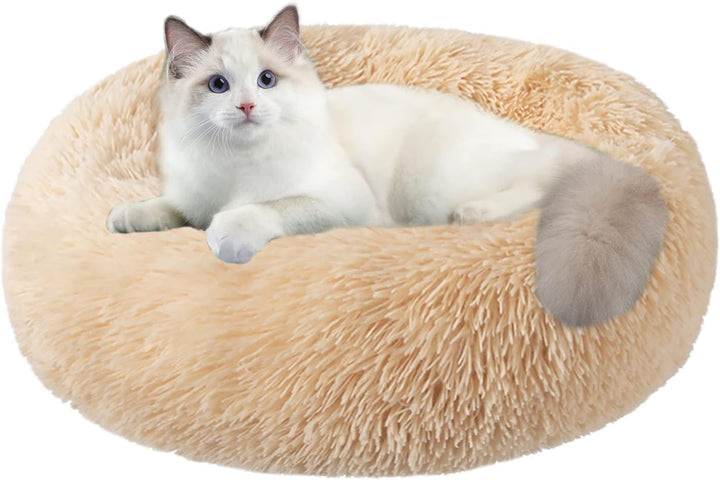 Dog Bed for Small Medium Large Dogs Cats, 20 Inch Calming Washable-Round Cozy Soft Pet Bed for Puppy and Kitten with Slip-Resistant Bottom