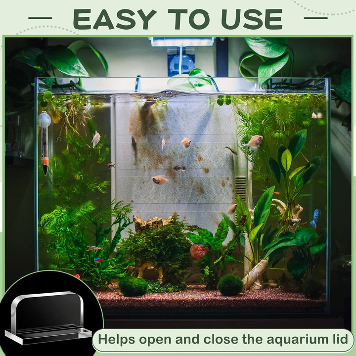 4 Pcs Aquarium Lid Handles Acrylic Fish Tank Cover Handles Adhesive Tank Lid Replacement Handle for Aquarium Fish Tank Lid, 2.36 X 1.38 Inch (Transparent)