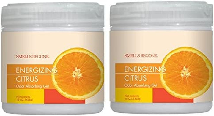 Air Freshener Odor Absorber Gel - 15 Oz, Pack of 2 - Absorbs and Eliminates Odor in Pet Areas, Bathrooms, Cars, & Boats - Made with Essential Oils - Fragrance Free