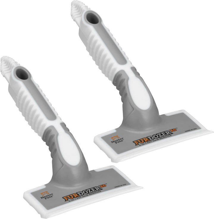 Furdozer Pet Hair Remover & Auto Detailing Tools - Cat & Dog Hair Remover for Carpets, Car Interiors, Couches, Bedding, & Pet Furniture (Gray, X3 PRO - 5" Long)