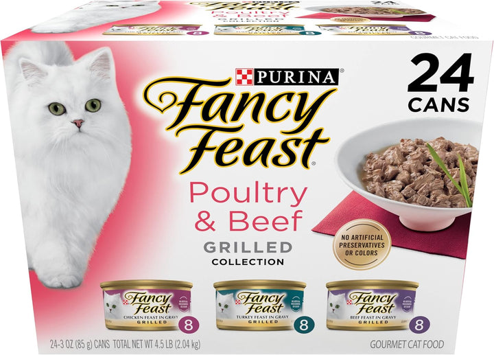 Purina  Grilled Wet Cat Food Poultry and Beef Collection Wet Cat Food Variety Pack - (Pack of 24) 3 Oz. Cans