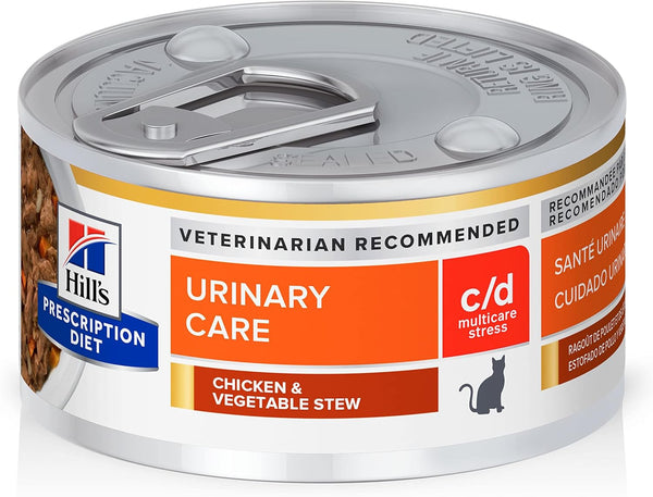 C/D Multicare Stress Urinary Care Chicken & Vegetable Stew Canned Cat Food, 2.9 Oz, 24-Pack Wet Food