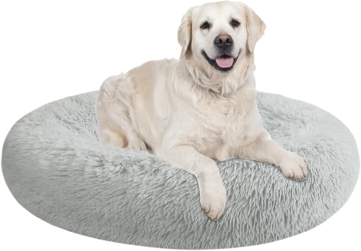 Dog Bed for Small Medium Large Dogs Cats, 20 Inch Calming Washable-Round Cozy Soft Pet Bed for Puppy and Kitten with Slip-Resistant Bottom