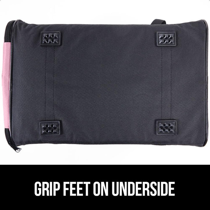 Cat Carrier Travel Bag up to 15 Lbs, Soft Collapsible Small Dog Carriers, Top and Side Entry Breathable Mesh, Grip Feet on Underside, Cozy Washable Waterproof Pad, Portable Kennel, Pink