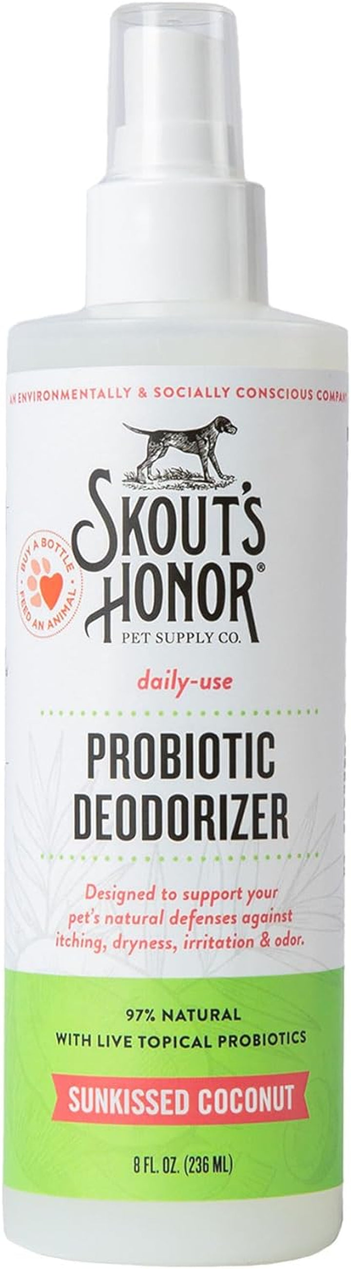 Probiotic Pet Deodorizer Spray- Hydrating Daily-Use with Avocado Oil & Omega-3S, Microbiome Friendly Certiified, Paraben & Sulfate-Free, 97% Natural, 8Oz, Dog of the Woods