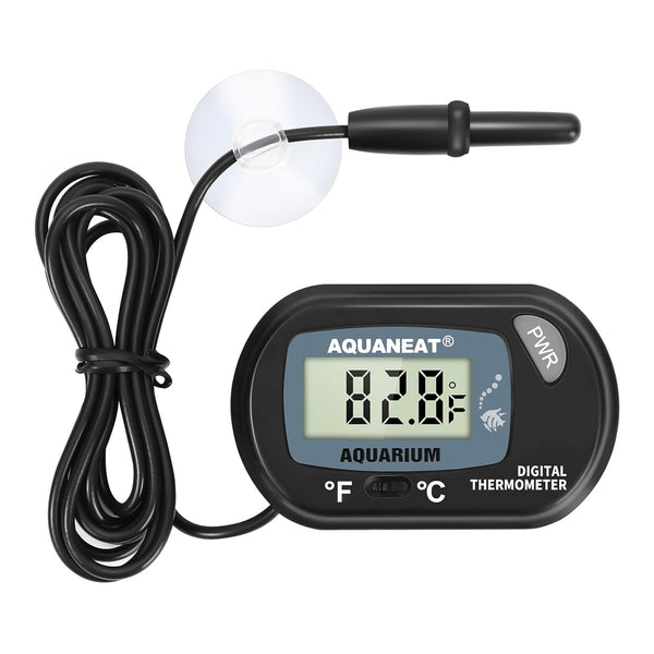 Aquarium Thermometer, Fish Tank Thermometer, Digital Temperature Test, with Large LCD Display (1 Pack)