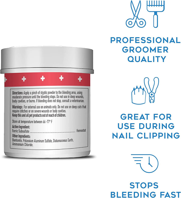 Remedy Recovery Styptic Blood Stopper Powder for Dogs & Cats 1.5 Oz. Container
