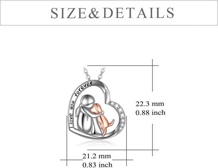 Sterling Silver Keepsake Dog Pendant Necklace Dog Lover Memorial Gifts for Women