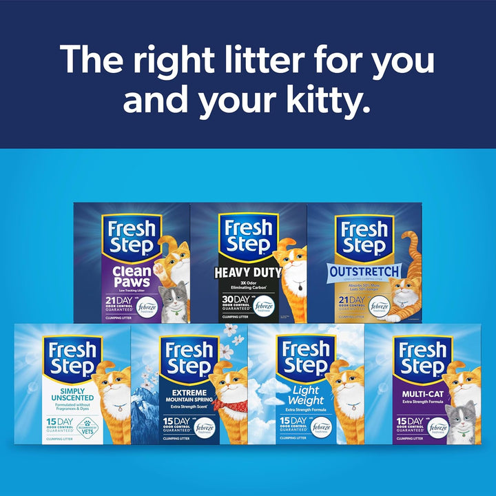 Clean Paws Cat Litter with Febreze Freshness, Multi-Cat Low-Tracking Clumping Litter with Guaranteed Odor Control, 22.5 Lb. Box