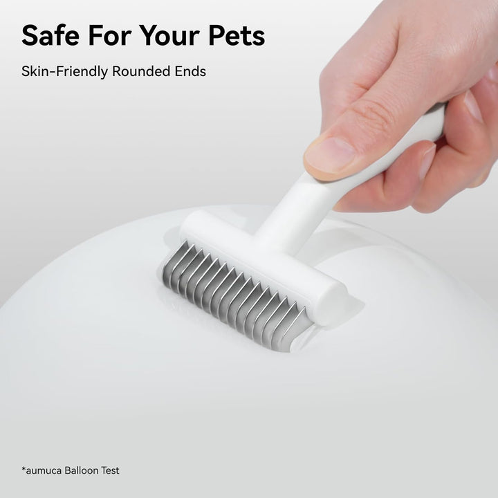 Undercoat Rake for Cats & Small/Medium Dogs – Deshedding Brush & Dematting Comb for Double-Coated Pets with Long or Short Hair, Matted Fur – Grooming Tool for Kitten, Puppy, Rabbit and Horse