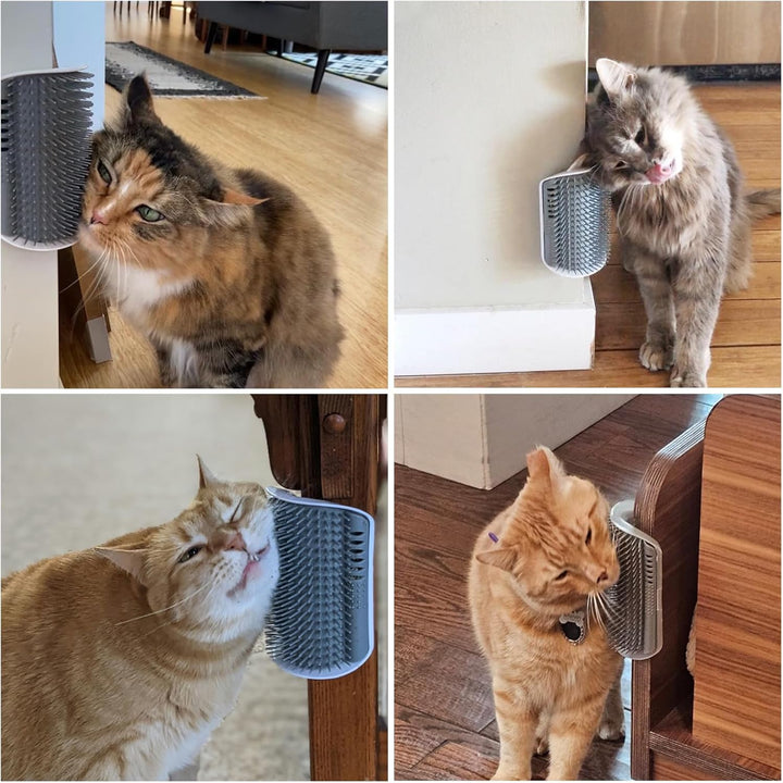 Cat Corner Scratcher Self Groomer with Catnip, 2 Pack Softer Cat Face Scratchers Wall Corner Grooming Massage Combs for Long & Short Fur Cats
