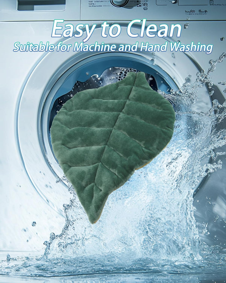 Cat Mat Self Warming Cat Bed 26"X20" Leaf Shaped Cotton Soft Warm Pet Pad Blanket for Indoor Bed Couch Sofa Floors Cat and Dog Warm Mattress (Green)