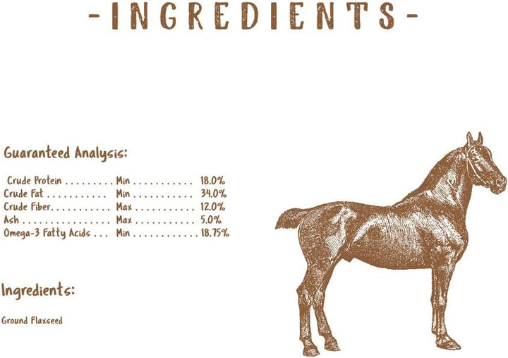 Simply Flax for Horses – Omega-3 Rich Flaxseed Supplement – Supports Coat Health, Joint Function & Immune System – Natural Source of Essential Fatty Acids – Ground Flax – 8 Lb Bag