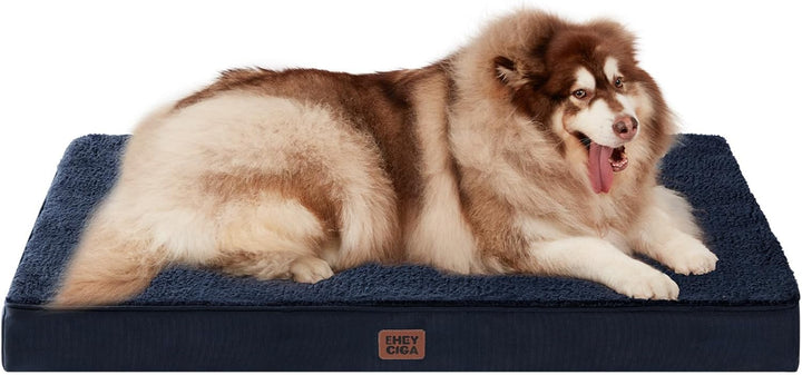 Orthopedic XL Dog Beds for Extra Large Dogs with Removable Washable Cover for Crate, Grey, 41X27