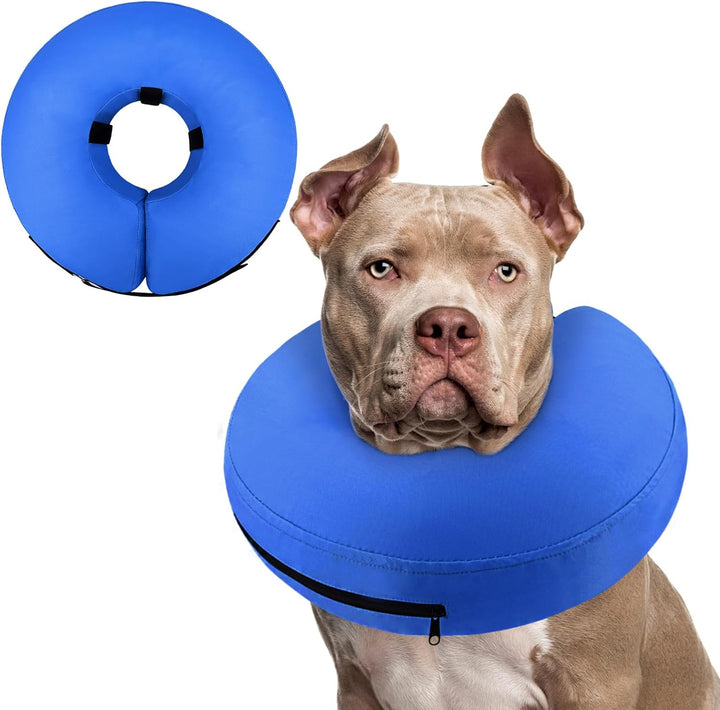 Inflatable Dog Cone Collar Alternative after Surgery, Doggie Neck Donut Collar Recovery Ecollar, Soft Dog Cone for Small Medium Large Dogs