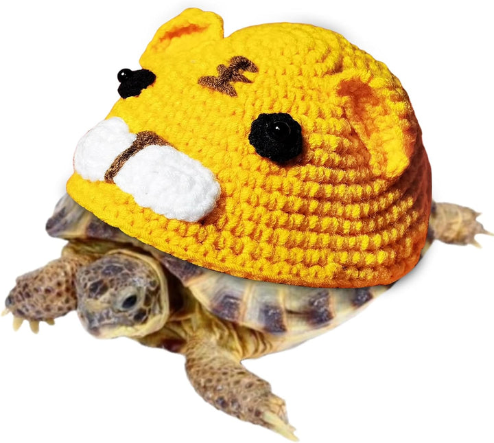 Sweater for Turtle, Handmade Knitted Sweater for Tortoise, Warm Small Animal Sweater, Knitted Pet Apparel with Adjustable Strap, Pet Cosplay Costume for Halloween (Red Stegosaurus, M)